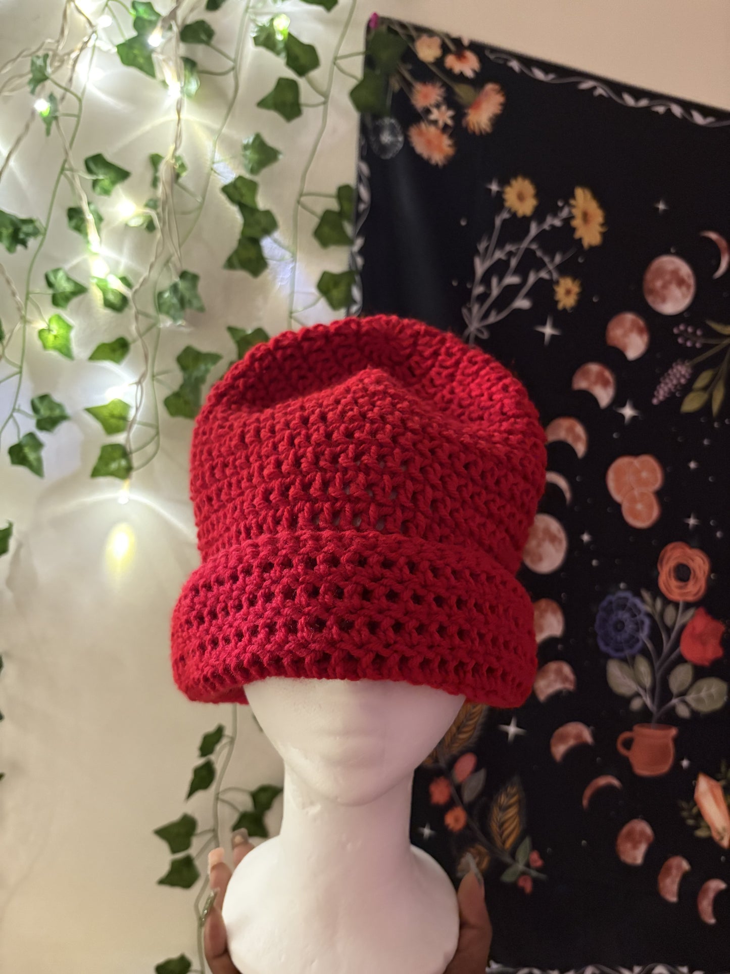 Red Slouch Beanie